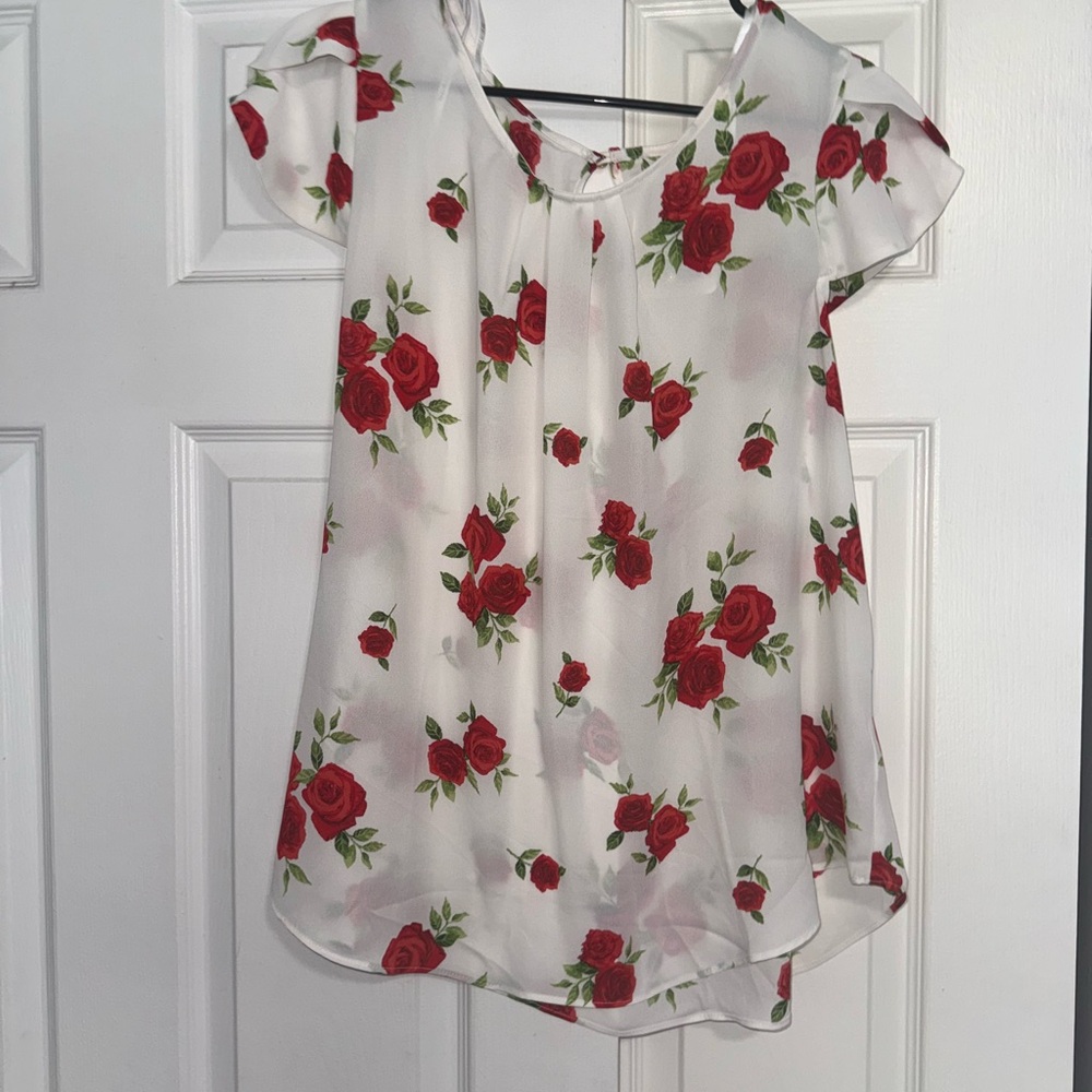 Floral Red Rose Women's Top